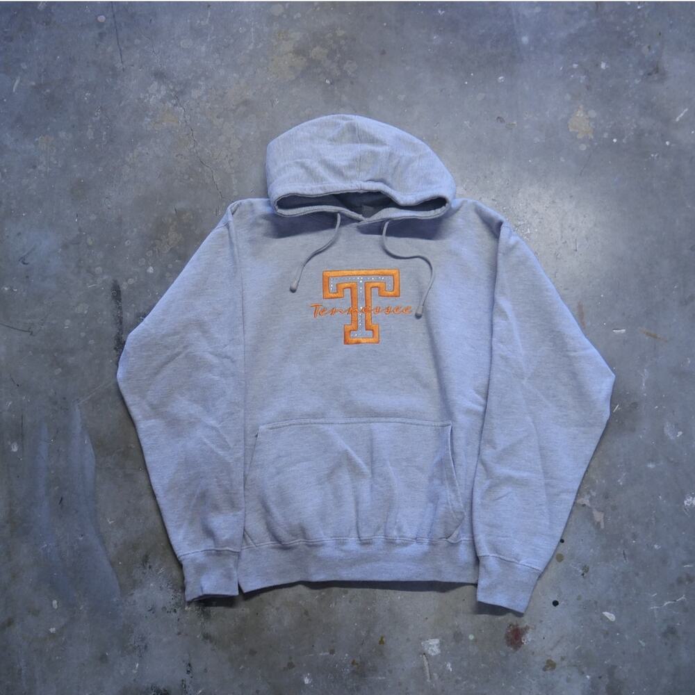 Vintage Y2K ESY Tennessee Vols Gray Pullover Hoodie Badazzles Womens‎ Size L
